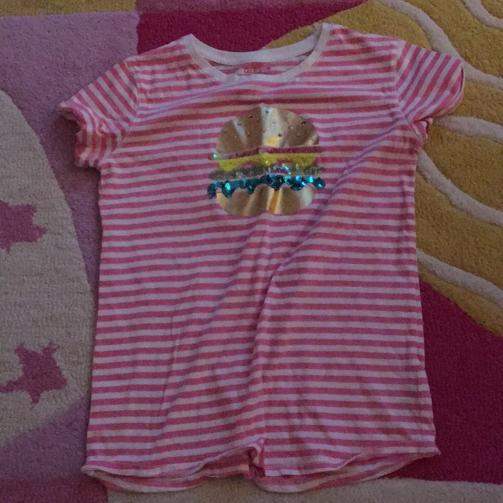 A sparkle burger kids tee